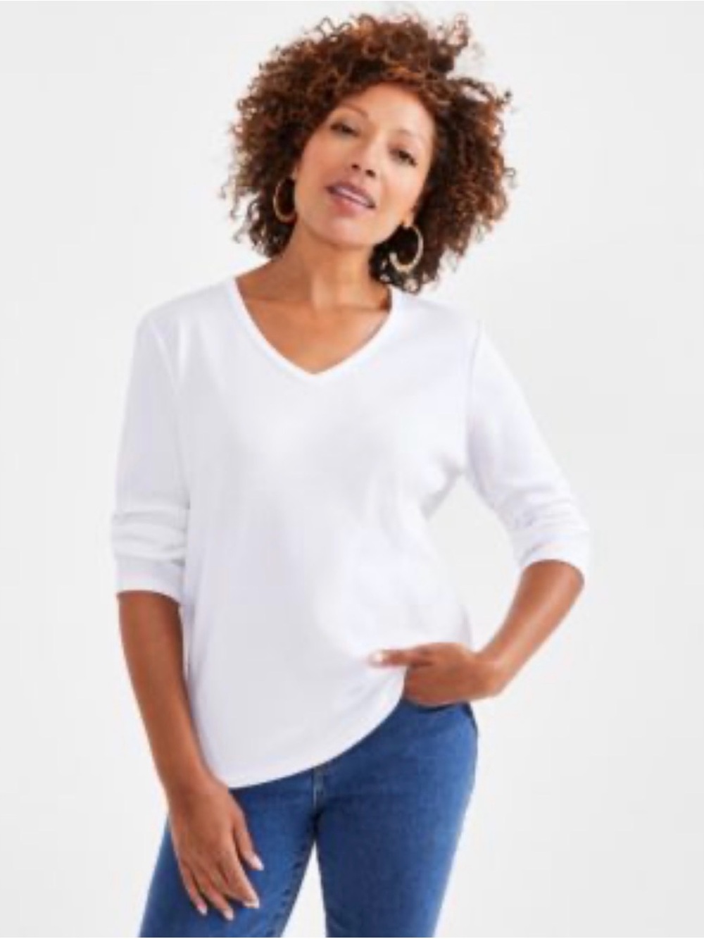 Eileen Fisher Light Gray Organic Cotton Knit Top